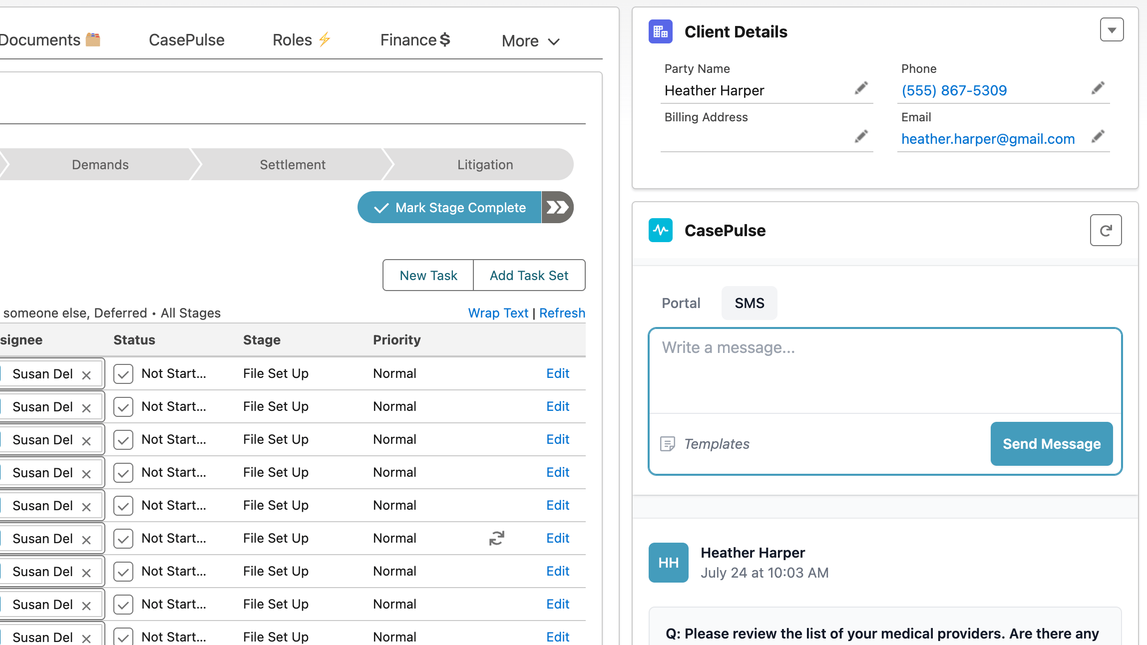 Client contact information being updated in Litify and syncing to the client portal