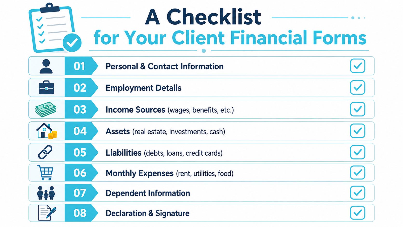 A Checklist for Your Client Financial Forms